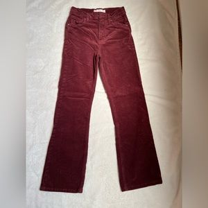 Burgundy flare corduroy jeans size 2 us/32 eur